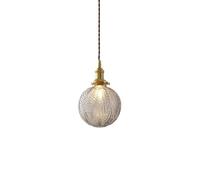 Lustre Simple de Style nordique - Abat-Jour Globe en verre réglable pour îlot de Cuisine, Chambre et Salle à Manger, culot E27, Corde tressée de 150 cm