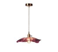 Lustre suspendu en verre au Design Vintage à pétales - Plafonnier E27 pour la décoration intérieure