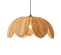 Lustre tissé en Forme de feuille bohème - Plafonnier Rustique en rotin pour Cuisine, Chambre, Salle à Manger et Plus Encore