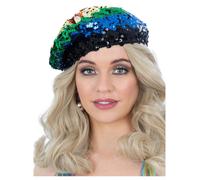 Lustrini Basco Donna Francese Accessorio Multicolore Pride Cappello Costume