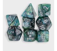 Lustrous Neptune/Grey Polyhedral - Set 7 punte (con bonus di)