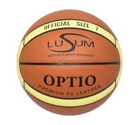 Lusum Optio, pallone da basket per interni ed esterni, in pelle sintetica, misura 5, 6 e 7, Marrone chiaro/crema., Taglia 7