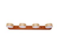 Lutakphin Lampada da Parete Barn LED Regolabile Applique (Noce) | 4 Perle di Luce Calda, LED Integrato da 28W, Durata di 50000 Ore, Paralumi in Pietra Beige con Texture Naturale, Teste