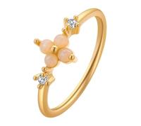 LUTAKU Anello da donna in stile vintage con quadrifoglio, gioiello squisito con significato profondo per le donne