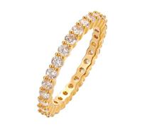 LUTAKU Anello Eternity impilabile con zirconi multi- Gemma - Simbolo dell'amore infinito per donne per regali, Ottone, Zircone