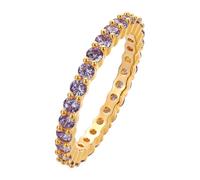 LUTAKU Anello Eternity impilabile con zirconi multi- Gemma - Simbolo dell'amore infinito per donne per regali, Ottone, Zircone