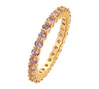 LUTAKU Anello Eternity impilabile con zirconi multi- Gemma - Simbolo dell'amore infinito per donne per regali, Ottone, Zircone