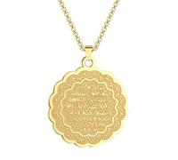 LUTAKU Ayat Al Kursi Collana Per Donne Uomini In Acciaio Inox Islamico Arabo Ciondolo Collana Charm Catena Accessori Gioielli Arabi, Acciaio inossidabile, Nessuna pietra preziosa