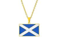 LUTAKU Collana con ciondolo a forma di bandiera della Scozia e dell'Inghilterra, per donne e uomini, in acciaio inox, accessori per gioielli