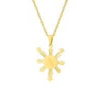 LUTAKU Collana con ciondolo a forma di mappa delle Filippine e città, per donne e uomini, collana con ciondolo a forma di mappa delle Filippine, in acciaio inox, accessori per gioielli, Acciaio