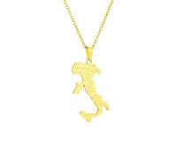 LUTAKU Collana con ciondolo a forma di mappa dell'Italia, unisex, in acciaio inox, accessorio per gioielli