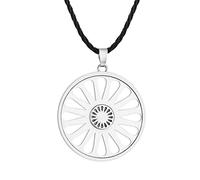 LUTAKU Collana con ciondolo a forma di ruota dei chakra Romani, per uomini e ragazzi, con ciondolo a forma di ruota zingara, catena in pelle Ashoka, simbolo indiano, amuleto, gioielli, Pelle