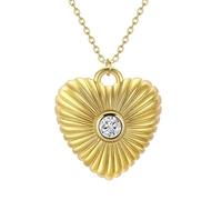 LUTAKU Collana con zirconi a forma di cuore: realizzata in puro rame. La scelta perfetta per ogni occasione, soprattutto per regali da donna. Ideale come regalo per le donne.