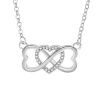 LUTAKU Collane a forma di cuore da donna in argento 925 con ciondolo a forma di amore infinito, collana regalo per mamma, moglie, fidanzata, Acciaio inossidabile