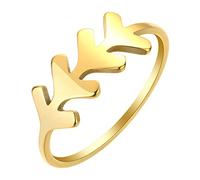 LUTAKU Dainty Chevron Arrow Anelli per donne ragazze in acciaio inox anello ramo d'ulivo geometrico gioielli regalo, Metallo non prezioso