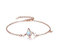 LUTAKU Moonstone Planet Bracciale per donne e ragazze in argento 925 serie Universo Star ciondoli braccialetti celestiali gioielli regalo BFF, Misura unica, Argento sterling