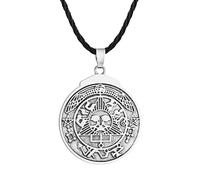 LUTAKU Sun Talismano per la salute e il successo Collana con ciondolo per uomo Vintage Punk Hip Hop Arcangelo Michele Amuleto Gioielli di protezione, Pelle