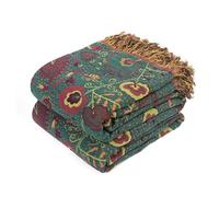 LUTBM Coperta per letto bohémien, 100% cotone, morbida e leggera, decorazione per la casa, traspirante, estiva, con ricamo floreale, reversibile, per tutte le stagioni, per divano, sedia, 228,6 x