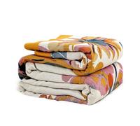 LUTBM Coperta per letto king size, 100% cotone, morbida coperta autunnale | Copriletto reversibile con motivo floreale e farfalle, 228,6 x 274,3 cm, per tutte le stagioni, per sedia, divano