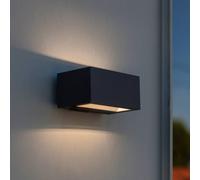 LUTEC Applique da esterni LED GEMINI, grigio scuro, 14 cm, IP54, luce verso Lutec