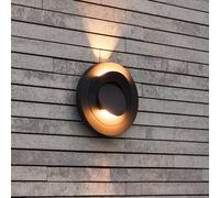 LUTEC Applique da esterni LED MOOV, grigio scuro, Ø 21 cm, metallo, IP54 Lutec