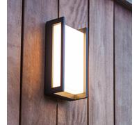 LUTEC Applique da esterni LED QUBO, grigio scuro, altezza 22 cm, metallo IP54 Lutec