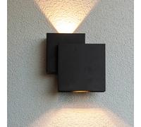 LUTEC Applique da esterni LED RIALTO, nera, 20 cm, IP44, luce verso l'alto/verso il Lutec