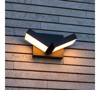 LUTEC Applique da esterni LED TWISTO, grigio scuro, larghezza 15 cm, IP65 Lutec