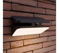 LUTEC Applique da esterno LED e solare AERO, nera, 21 cm, con sensore, IP54 Lutec