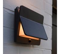 LUTEC Applique da esterno LED e solare ALETA, grigio scuro, 18 cm, sensore, IP54 Lutec