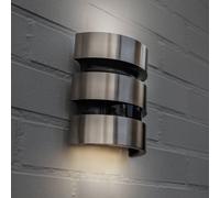 LUTEC Applique da esterno LED MAYA, acciaio inossidabile, altezza 18 cm, IP44 Lutec