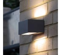 LUTEC Applique Gemini angolare antracite 16cm 3.000K Lutec