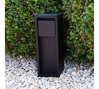 LUTEC Colonnina di prese MAINS, nera, altezza 24 cm, IP54, max. 3500 W Lutec