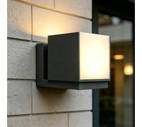 LUTEC Cuba Lampada da parete moderna a LED per esterni, lampada da parete per interni in alluminio ruotabile, 3000K bianco caldo, impermeabile per porta d'ingresso