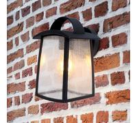 Esterno Parete Lampada Alluminio Lanterna Balcone Luci Base Vetro Faretto Nero