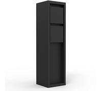 LUTEC Presa esterna Mains a 2 scomparti, colore nero, IP54, resistente alle intemperie, 3500 Watt, rettangolare, 8 x 8 x 31 cm, colonna per presa multipla, presa elettrica da giardino