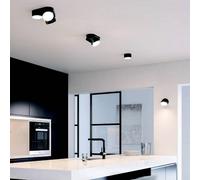 LUTEC Spot LED soffitto Stanos, CCT, 3 luci, nero Lutec