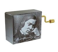 Lutèce Créations Carillon a manovella di Cartone Illustrato con Il Ritratto di Un Grande compositore di Musica Classica e meccanismo Musicale di 18 Note - Sogno - Träumerei (Robert Schumann).