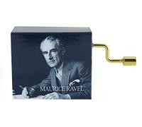 Lutèce Créations Carillon/Scatola Musicale a manovella di Cartone Illustrato con meccanismo Musicale di 18 Note, Ritratto di Maurice Ravel e manovella Dorata - Boléro (Maurice Ravel)