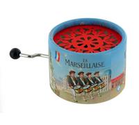 Lutèce Créations Carillon/Scatola Musicale a manovella in Una Scatola Rotonda di Cartone Illustrato con meccanismo Musicale a manovella di 18 Note - La Marsigliese (Rouget de Lisle)