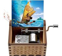 Luteney Scatola Musicale Moana Scatola Regalo Musicale con incisioni in Legno Scatola Musicale con Manico a Mano Moana per Bambini, Artigianato Decorazione Domestica(Carillon Moana)