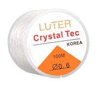 LUTER 0,6 mm Filato trasparente invisibile elastico filo estensibile per bracciale gioielli perla collana (328ft)