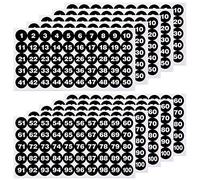 LUTER 10 fogli di adesivi numerati 5 set di adesivi numerati in vinile 1-100 etichette impermeabili, per scatole di stoccaggio, armadietti, interni ed esterni, nero, 2,5 cm