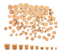 LUTER 100 pezzi tappi conici in sughero, tappi in sughero in legno, bottiglie di vino, tappi, tappi conici per sostituzione e fai da te (10 dimensioni, confezione da 100)