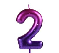 LUTER 2,36 Pollici Candeline Numero Viola e Blu, Numeri Candele Compleanno Candele Sfumate Toppers per Torta di Cera Decorazioni per Feste a Tema Sirena Compleanno Anniversario di Matrimonio (2)