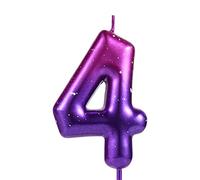 LUTER 2,36 Pollici Candeline Numero Viola e Blu, Numeri Candele Compleanno Candele Sfumate Toppers per Torta di Cera Decorazioni per Feste a Tema Sirena Compleanno Anniversario di Matrimonio (4)