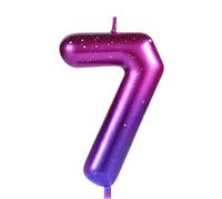 LUTER 2,36 Pollici Candeline Numero Viola e Blu, Numeri Candele Compleanno Candele Sfumate Toppers per Torta di Cera Decorazioni per Feste a Tema Sirena Compleanno Anniversario di Matrimonio (7)