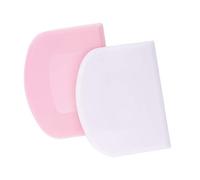 LUTER 2 pezzi 12 x 9,5 cm Corno Pasticceria - Tagliapasta Raschietto per pasta in plastica per cucina, pasticceria, frittelle (rosa, bianco)