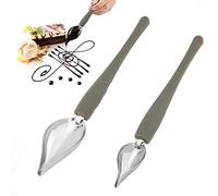 LUTER 2 Pezzi di Precisione Cucina Disegno Decorazione Cucchiai Acciaio Inossidabile, Piattino Pioggerella Cucchiai per Decorare, Piatti, Torte, Dessert (2 Misure)