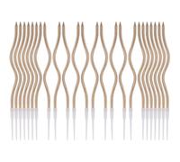 LUTER 24 candeline di compleanno metalliche in supporti a spirale per torte di compleanno, lunghe e sottili, per cupcake, decorazioni per feste d